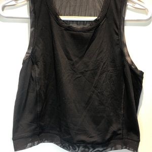 Lululemon Black Crop Tight Tank with Sheer Back